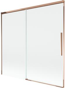 Mexen Rox parawan nawannowy 2-skrzydłowy rozsuwany 170 x 150 cm, transparent, różowe złoto - 8C9-170-001-60-00