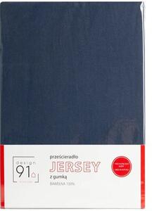 Prześcieradło EUROFIRANY Jersey D91 z gumką 220 x 200 cm Granatowy