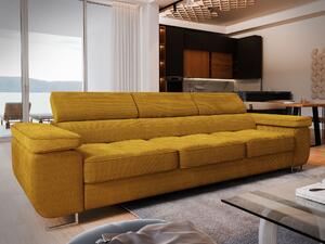 Masseno Sofa MOSINE z funkcją spania, Rozkładana sofa - Ciemny zółty, POSO 01