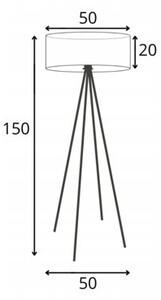Lampa stojąca podłogowa trójnóg z abażurem walec SOLARIS