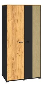 Szafa mÅodzieÅ¼owa COLIN 02 2D dÄ b zÅoty craft/czarna