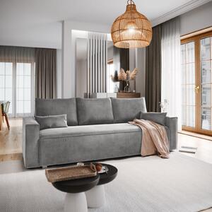 Masseno Sofa ALATRI z funkcją spania i pojemnikiem na pościel, Rozkładana sofa - Jasnoszary, MONOLITH 84