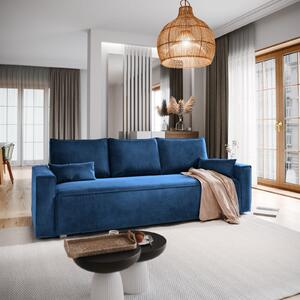 Masseno Sofa ALATRI z funkcją spania i pojemnikiem na pościel, Rozkładana sofa - Niebieski, MONOLITH 77