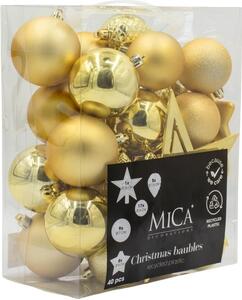 Bombka MICA 8 cm Złoty (40 sztuk)