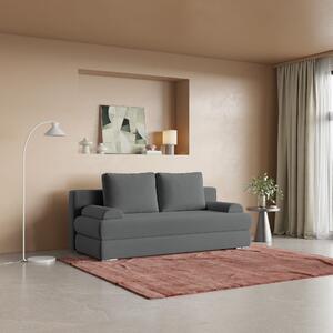 Masseno Sofa ASPERO z funkcją spania i pojemnikiem na pościel, Rozkładana sofa - Szary, PAROS 06