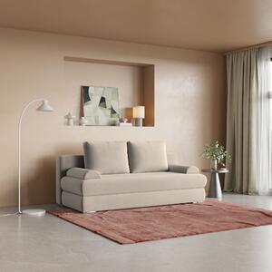 Masseno Sofa ASPERO z funkcją spania i pojemnikiem na pościel, Rozkładana sofa - Beżowy, PAROS 02
