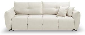 Masseno Sofa MODA z funkcją spania i pojemnikiem na pościel, Rozkładana sofa - Kremowy, WIND 02