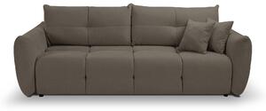 Masseno Sofa MODA z funkcją spania i pojemnikiem na pościel, Rozkładana sofa - Brązowy, WIND 21