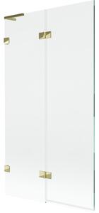 Mexen Lunar L parawan nawannowy 2-skrzydłowy lewy 100 x 150 cm, transparent, złoty - 897L-100-100-50-00-L