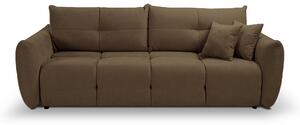 Masseno Sofa MODA z funkcją spania i pojemnikiem na pościel, Rozkładana sofa - Brązowy, WIND 22