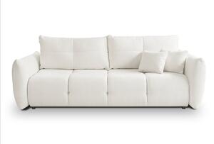 Masseno Sofa MODA z funkcją spania i pojemnikiem na pościel, Rozkładana sofa - Kremowy, SICURO 60