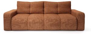 Masseno Sofa DUCA z funkcją spania i pojemnikiem na pościel, Rozkładana sofa - Ceglasty, FLOW 09