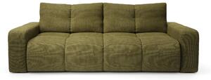 Masseno Sofa DUCA z funkcją spania i pojemnikiem na pościel, Rozkładana sofa - Oliwkowy, FLOW 12