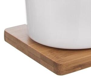 Cukierniczka i mlecznik porcelanowe białe w stojaku WHITELINE 2x 280 ML 3 el