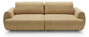 Masseno Sofa ZEST z funkcją spania i pojemnikiem na pościel, Rozkładana sofa - Żółty, SILENCIO 53