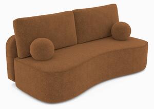 Masseno Sofa ROTONDO z funkcją spania i pojemnikiem na pościel, Rozkładana sofa - Brązowy, ANTHOLOGY 10