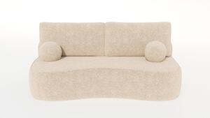 Masseno Sofa ROTONDO z funkcją spania i pojemnikiem na pościel, Rozkładana sofa - Kremowy, ANTHOLOGY 1