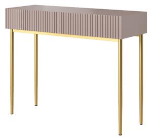 Biurko Nicole 100 cm z szufladami - antyczny róż / złote nóżki - Limitowana oferta