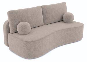 Masseno Sofa ROTONDO z funkcją spania i pojemnikiem na pościel, Rozkładana sofa - Beżowy, ANTHOLOGY 2