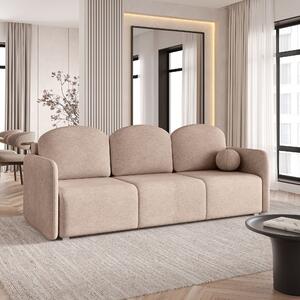 Masseno Sofa SUVI III z funkcją spania i pojemnikiem na pościel, Rozkładana sofa - Beżowy, NEVE 04