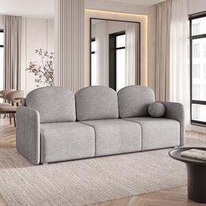 Masseno Sofa SUVI III z funkcją spania i pojemnikiem na pościel, Rozkładana sofa - Jasnoszary, NEVE 83