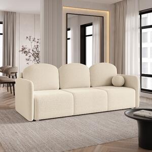 Masseno Sofa SUVI III z funkcją spania i pojemnikiem na pościel, Rozkładana sofa - Kremowy, QUELLE 02