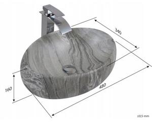 Umywalka nablatowa Estiva TABRIA Marmo Gray marmur szara 48x34x16 cm 1 szt