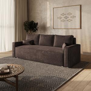 Masseno Sofa MENI z funkcją spania i pojemnikiem na pościel, Rozkładana sofa - Brązowy, LUMO 40