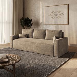 Masseno Sofa MENI z funkcją spania i pojemnikiem na pościel, Rozkładana sofa - Beżowy, LUMO 30