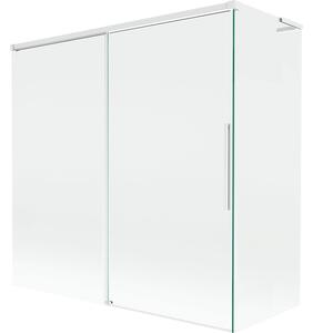 Mexen Rox L parawan nawannowy 2-skrzydłowy rozsuwany 160 + 70 x 150 cm, transparent, biały - 8C9L-160-070-20-00