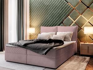 Masseno Łóżko kontynentalne LENTE z pojemnikiem na pościel 140x200 cm - Pudrowy róż, LINCOLN 61