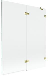 Mexen Lunar parawan nawannowy 2-skrzydłowy prawy 140 x 150 cm, transparent, złoty - 897-140-100-50-00-P