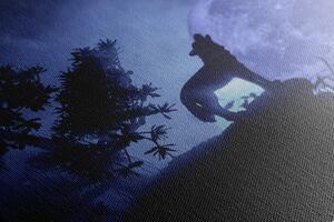 Obraz wilk w pełni księżyca