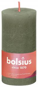 Bolsius Rustykalne świece pieńkowe Shine, 8 szt., 100x50 mm, oliwkowe