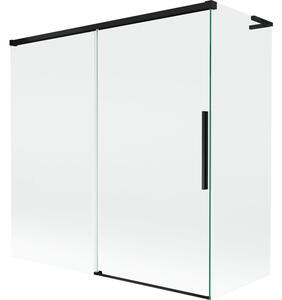Mexen Rox L parawan nawannowy 2-skrzydłowy rozsuwany 160 + 75 x 150 cm, transparent, czarny - 8C9L-160-075-70-00