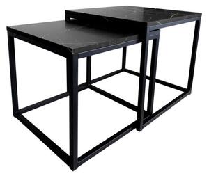 Stolik kawowy 2w1 CUBE marmur czarny