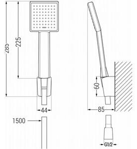 Mexen Libra R45 bateria wannowa z zestawem prysznicowym, czarna - 74513R45-70