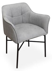 Krzesło tapicerowane z podłokietnikami Rozalio - szary Cloud 83 / czarne nogi