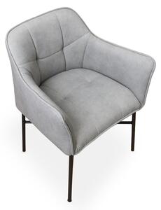 Krzesło tapicerowane z podłokietnikami Rozalio - szary Cloud 83 / czarne nogi