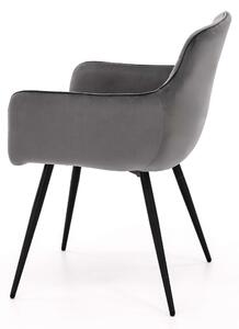 MebleMWM Krzesło tapicerowane DC0082-6 szary welur