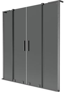Mexen Velar L Duo parawan nawannowy 2-skrzydłowy rozsuwany 140 x 150 cm, grafit, gun gray szczotkowany - 896-140-003-42-66