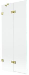 Mexen Lunar parawan nawannowy 2-skrzydłowy lewy 80 x 150 cm, transparent, złoty szczotkowany - 897-080-100-55-00-L