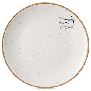 Talerz deserowy ceramiczny beżowy 20 cm