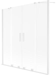 Mexen Velar Duo parawan nawannowy 2-skrzydłowy rozsuwany 150 x 150 cm, szron, biały - 896-150-000-32-20