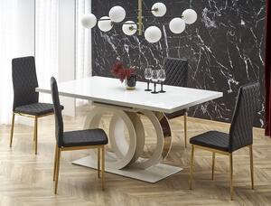 Rozkładany biały stół lakierowany glamour