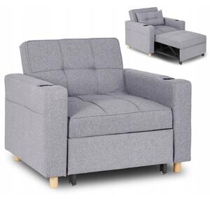 Fotel RozkÅadany Amerykanka Sofa Kanapa Do Spania Wypoczynkowy Szary SOLOR