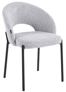 MebleMWM Krzesło tapicerowane CX2023 szary baranek boucle