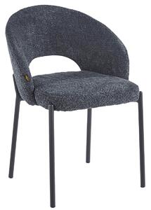 MebleMWM Krzesło tapicerowane CX2023 czarny baranek boucle