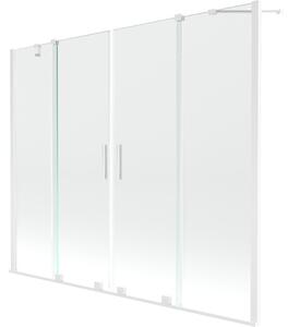Mexen Velar Duo parawan nawannowy 2-skrzydłowy rozsuwany 200 x 150 cm, transparent, biały - 896-200-000-02-20