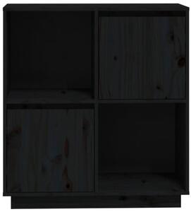 Czarny drewniany kwadratowy regał z 2 szafkami - Ovos 5X